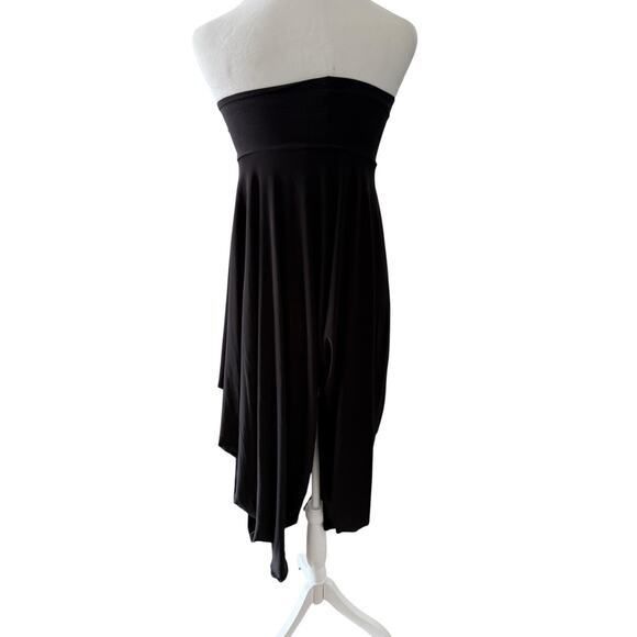 Vintage Michal Negrin Black Flowy Strapless Romper Playsuit Lagenlook Harem XS - Picture 4 of 14